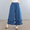 Plus Size Vintage High Waist Casual Loose Women Summer  Jeans Denim Wide Leg Pants