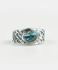 Sheen666 F Pattern Turquoise Silver Ring (B Type)