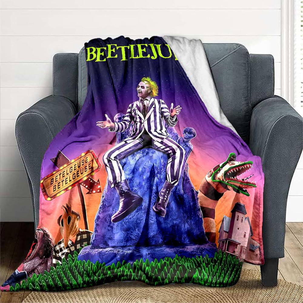 1 Stück Beetlejuice Flanell-Kuscheldecke Weich, Warm & Gemütlich für Sofa, Bett, Büro und Reisen Vielseitiges Ganzjahresgeschenk, Weihnachtsgeschenk