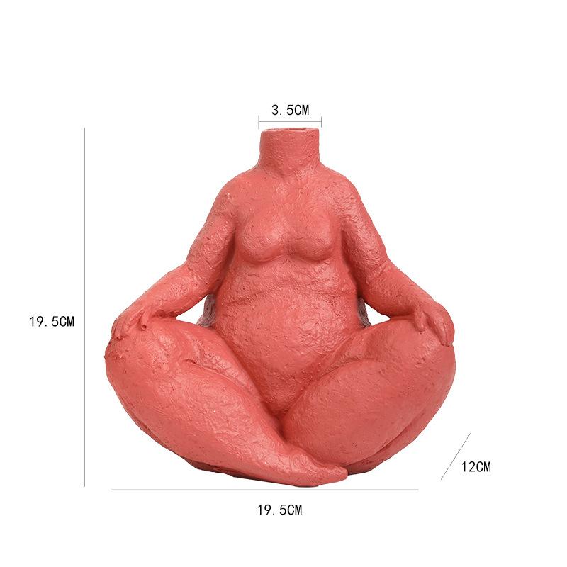 Creative Female Body Ceramic Vase Abstract Art Figure Sculpture Ornament Art Irregular Girl Ceramic Flower Vase Home Decoration