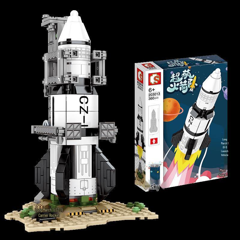 Sengbao Building Blocks: The Wandering Earth Rocket Long March 5 & 7 Model - Children s Educational Toy