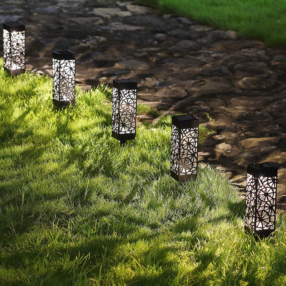 8Pcs IP44 Waterproof Solar Hollow Lawn Lamp Decoration