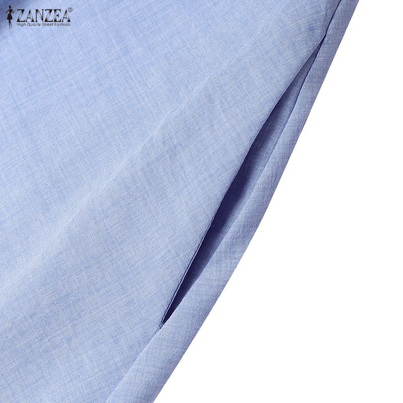 ZANZEA Women Casual V-neck Elegant Summer Short Sleeve Dress