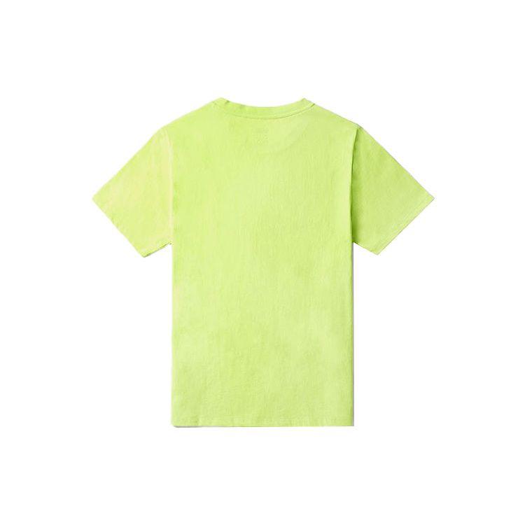 Vans Color Block Logo Printed Sports Crew Neck Short Sleeve T-Shirt Women Tops Yellow VN0A3ZOCTCY