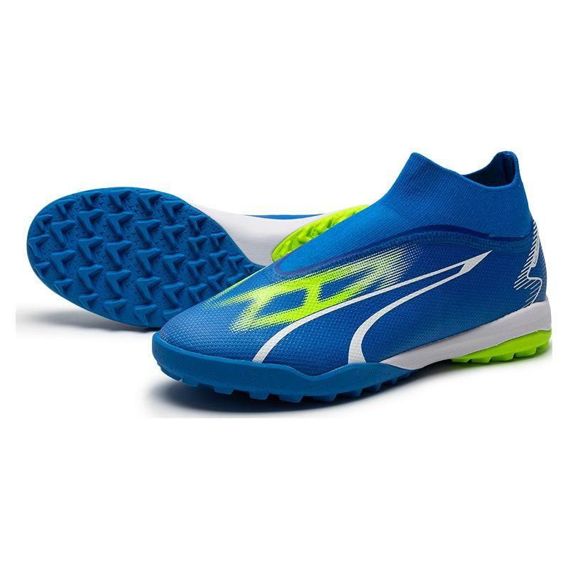 Puma Ultra Match LL Round Toe Slip-On TT (Rubber Studs) Hard Ground Artificial Grass Football Shoes Unisex Football Shoes Blue 107513-03