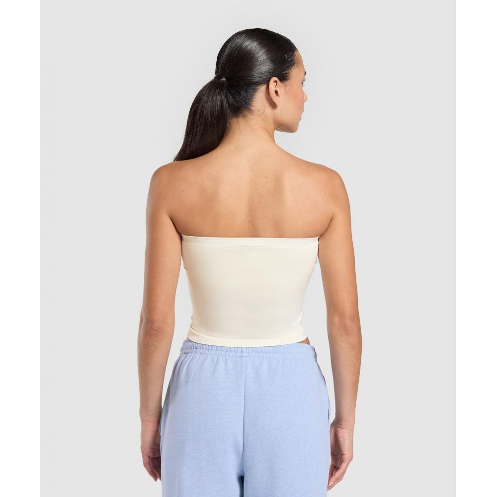 Gymshark Everyday Seamless Midi Tube Top Soft White B2c9p Wcmy