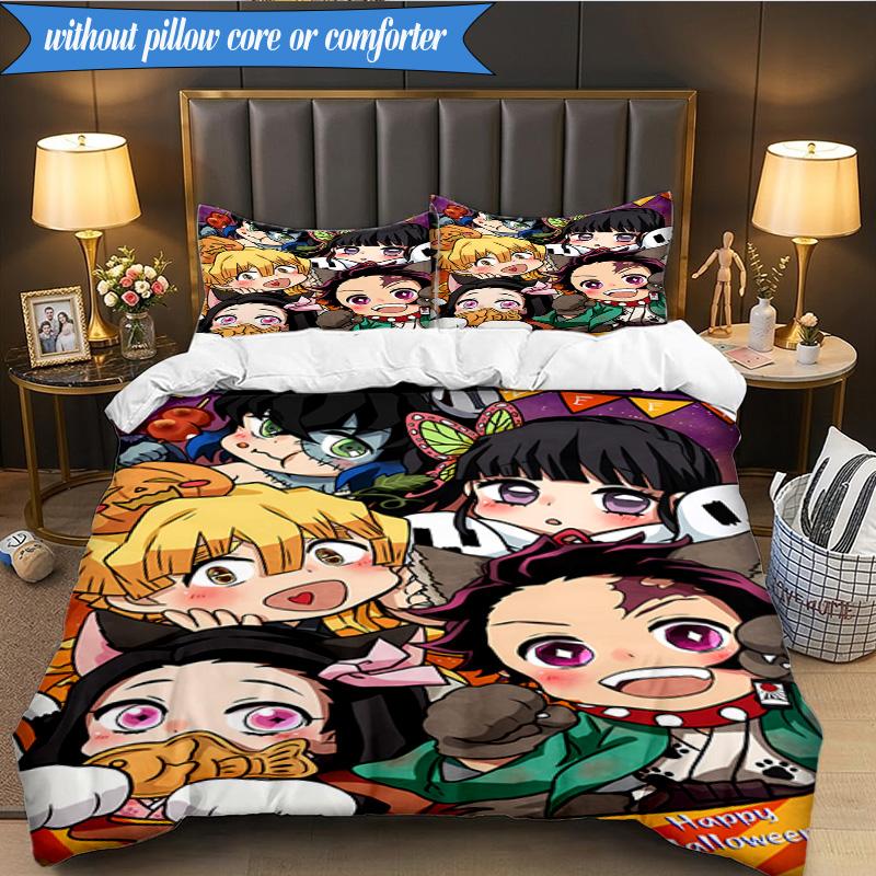 Anime Samurai Warrior's Journey 3pcs K-pop music group Bedding set,Ideal for Bedroom, Dormitory,Including Duvet Cover And 2pcs Pillowcases,Fan gifts