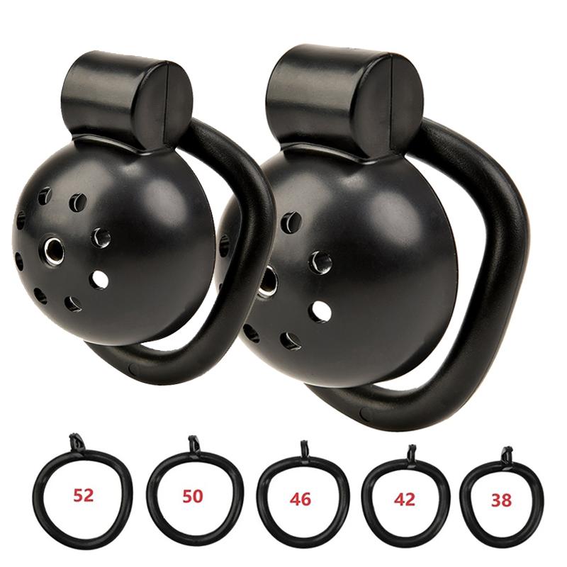 Male Penis Chastity Cage Set Small Bird Chastity Cage Belt With 5 Size Padlock Cock Ring Penis Lock Bondage Slave Man Sex Toy