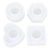 4pcs Jewelry Tools Hexagon Resin Mold Square Heart Silicone Mold White Round DIY Silicone Mold DIY Crafts