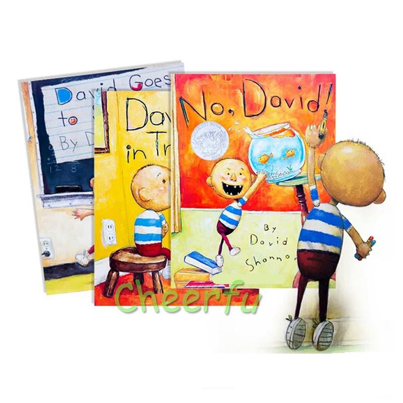 David Shannon, No David, David Gets In Trouble, David Goes To School Cognitive English Picture Books for Kids Children Story