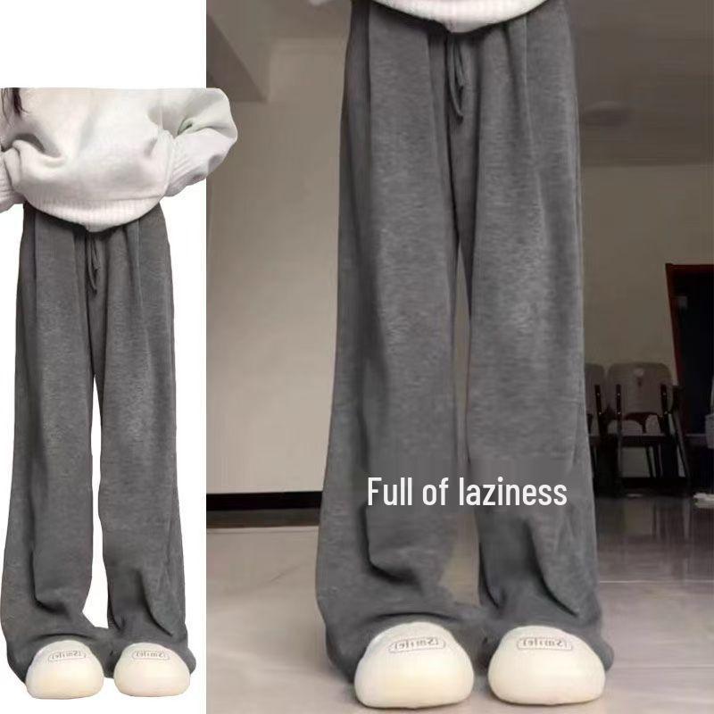 

Deep Gray Women s High-Waisted Wide-Leg Pants - Slimming, Versatile, and Stylish for Autumn 2026 S (suggested 80-95 jin)