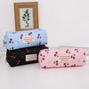 Red Cherry Cute Portable Student Pencil Case Stationery Bag High-value Large-capacity Zipper Storage Bag