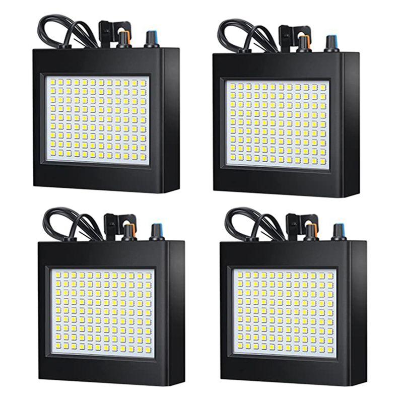 

A34R 4 Strobe Lights White 108 Bright LED Bulbs Dance Hall Flash For Party Room Stage Dance Birthday DJ Bar Show US Plug чорний