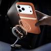 Luxury Luggage Stripe Magnetic Phone Case for iPhone 17 Pro Max 17 Air 16 Pro 15 14 13 Wireless Charging PU Leather Hard Cover