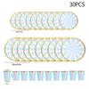 30pcs Disposable Plates Cups Birthday Decoration Disposable Tableware Disposable Party Dish Baby Shower Camping Disposable Cups