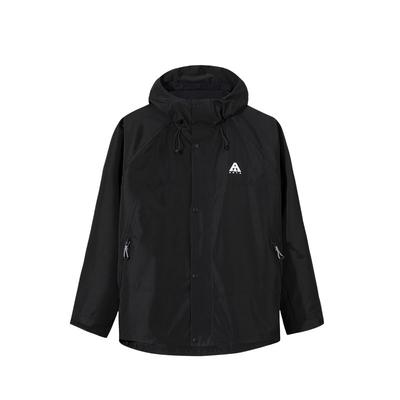 Seria Outdoor Sportowa Codzienna Prosta Jednolita Kurtka z Kapturem Męska Kurtka Czarna 952516605-6