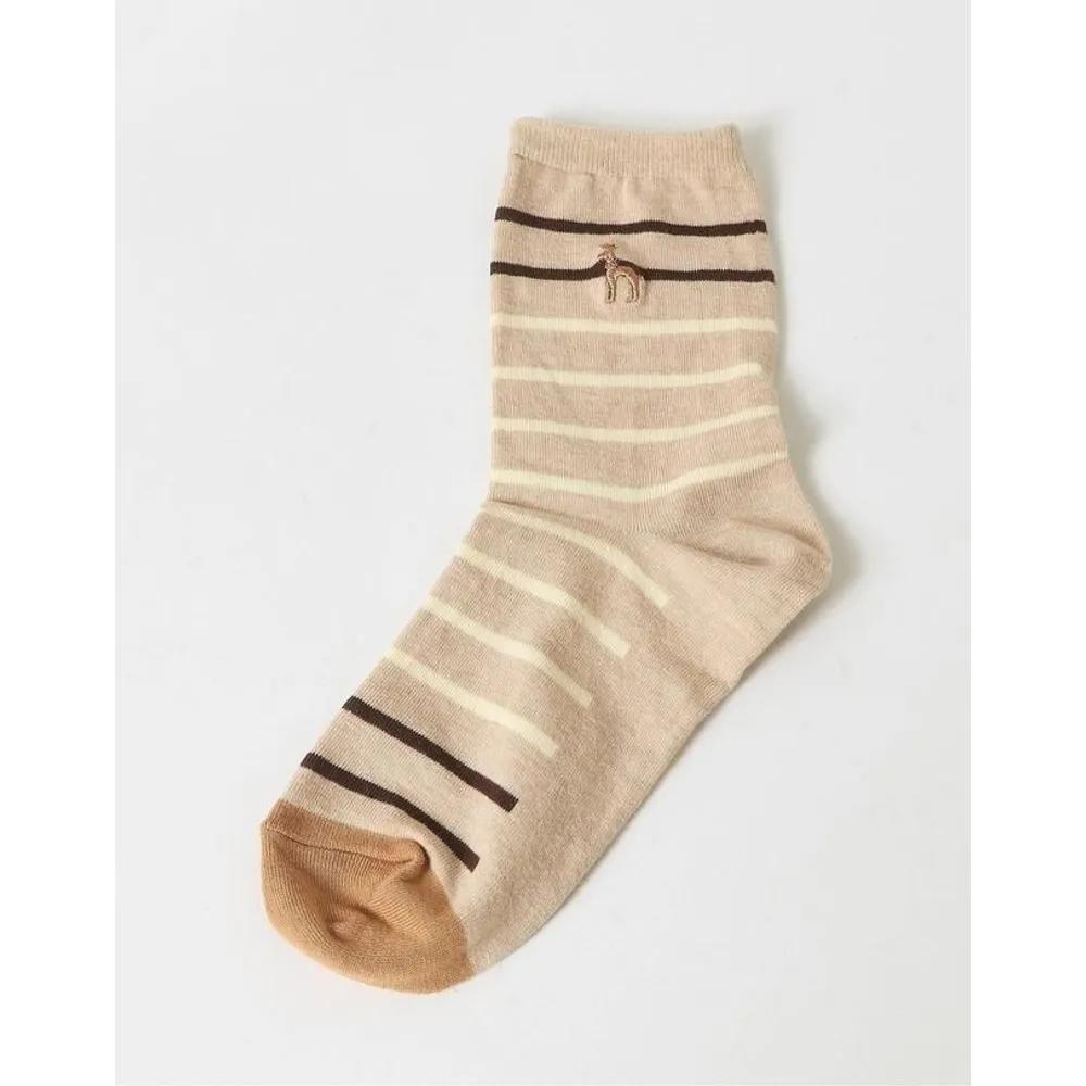 [26SS] [Gift Recommendation] Puppy Embroidery Mixed Pattern Mid-Length Socks 3-Piece Set HISS6E303W2