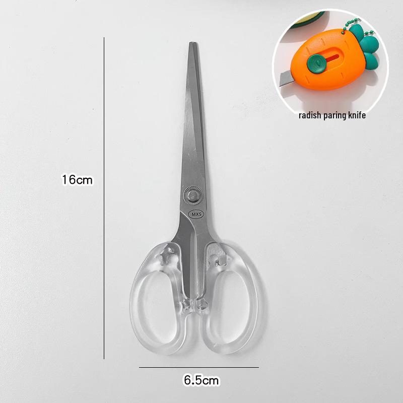 Transparent Minimalist Stainless Steel DIY Scissors for Students and Art Projects
