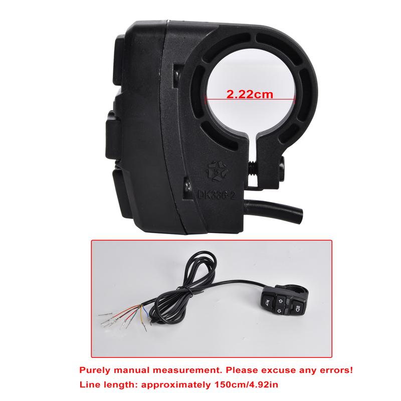 3 In 1 Electric Bike Scooter Switch Headlight Turn Signal Horn Switch 36V / 48V ON/OFF Control Switch Waterproof for E-Bike