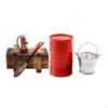 5in1 Wooden Box Oil Drum Fire Extinguisher Kit for 1:10 RC Crawler Car Parts