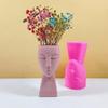Artistic Figure Flowerpot Molds Cements Mould Silicone Texture for Flower Vase