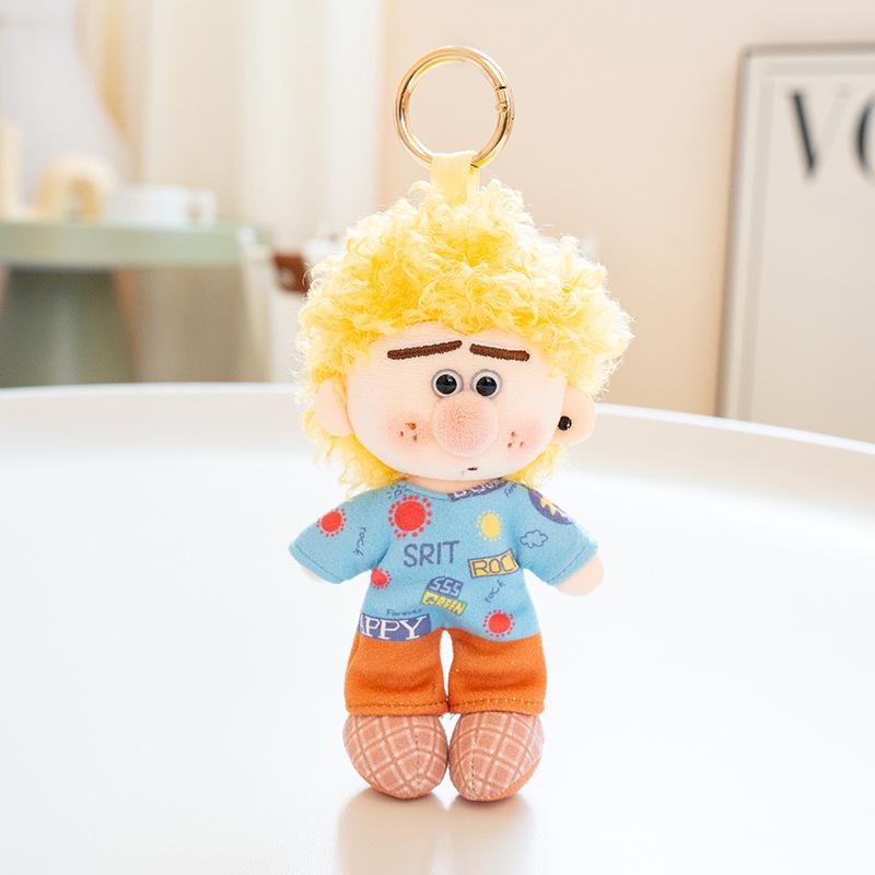 Cute Little Red Book Curly Hair Freckles Fried Hair Boy Pendant Bag Keychain Ugly Bean Bag Birthday Gift Girl