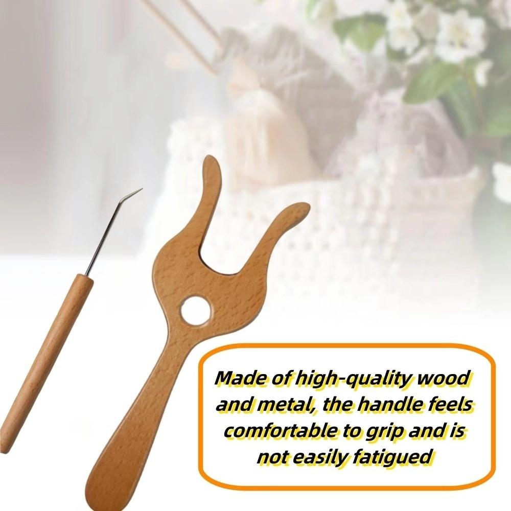 Knitted Suit Wooden Knitting Fork Yarn DIY Craft DIY Scarf Making Tool Macrame Tool Braiding Tool