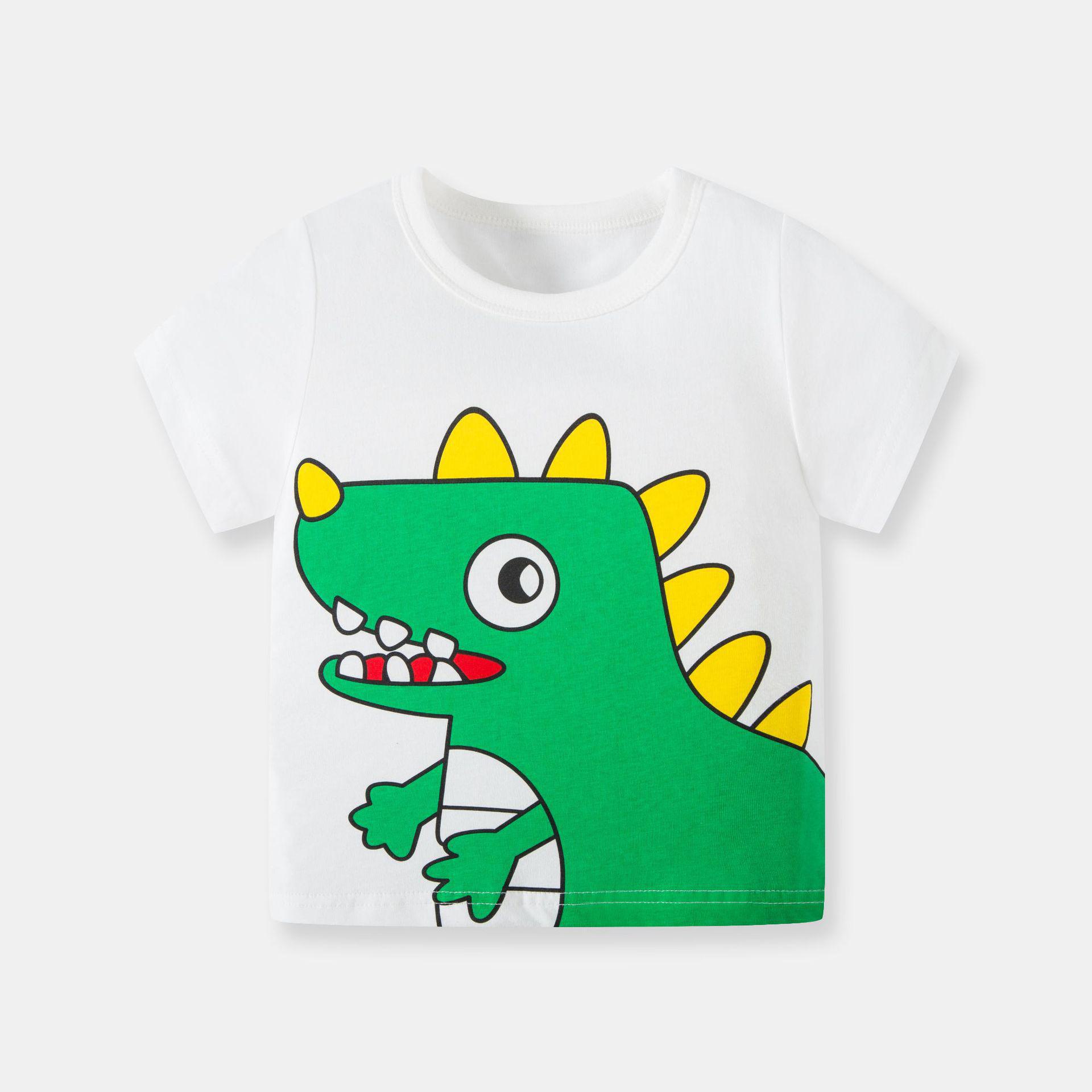 

Корейские детские летние футболки с героями мультфильмов - топы с короткими рукавами для мальчиков DT8136; 100cm белый