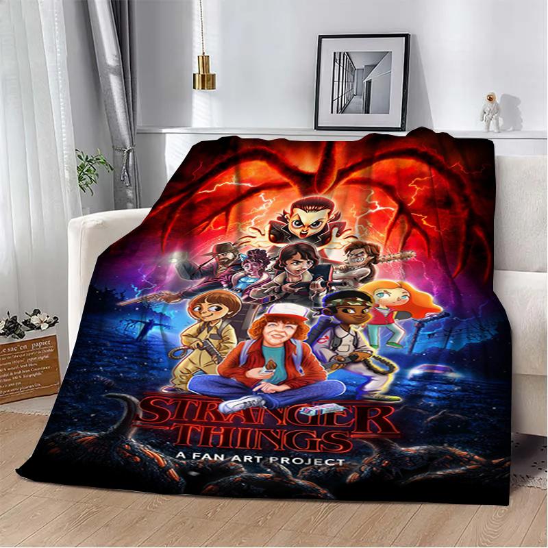 Custom Horror, Thriller 3D Printed T-The Unfamiliar Warm Flannel Blanket Living Room Sofa Camping Picnic Blanket Holiday Gifts