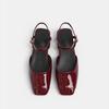 Fashion Square Toe Japanned Leather Mary Janes Shoes Woman Designer Slingback Summer Shoes Patchwork Leather Flats Women Work Shoes