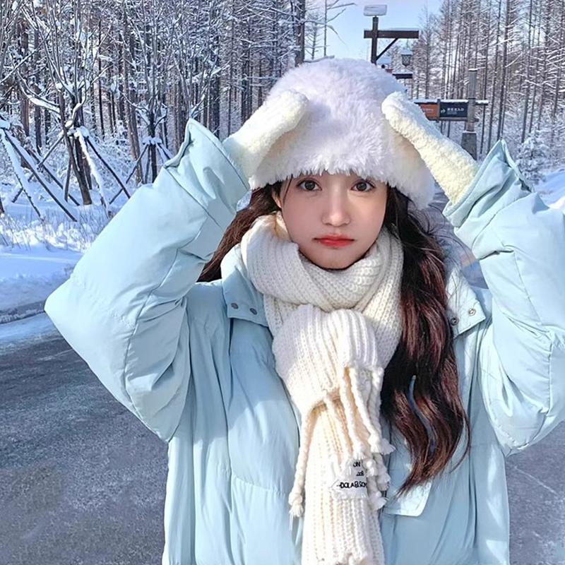 Winter Thermal Knitted Beanie Fisherman Hat With Ear Flaps Chunky Crochet Oversized Slouchy Cap For Outdoor Winter Sports