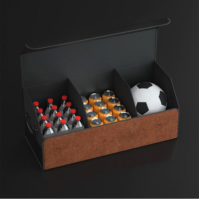 Car Suede Trunk Organizer Large Capacity Leather Foldable Storage Box Portable Multifunctional Tool Organizer Car Accessories