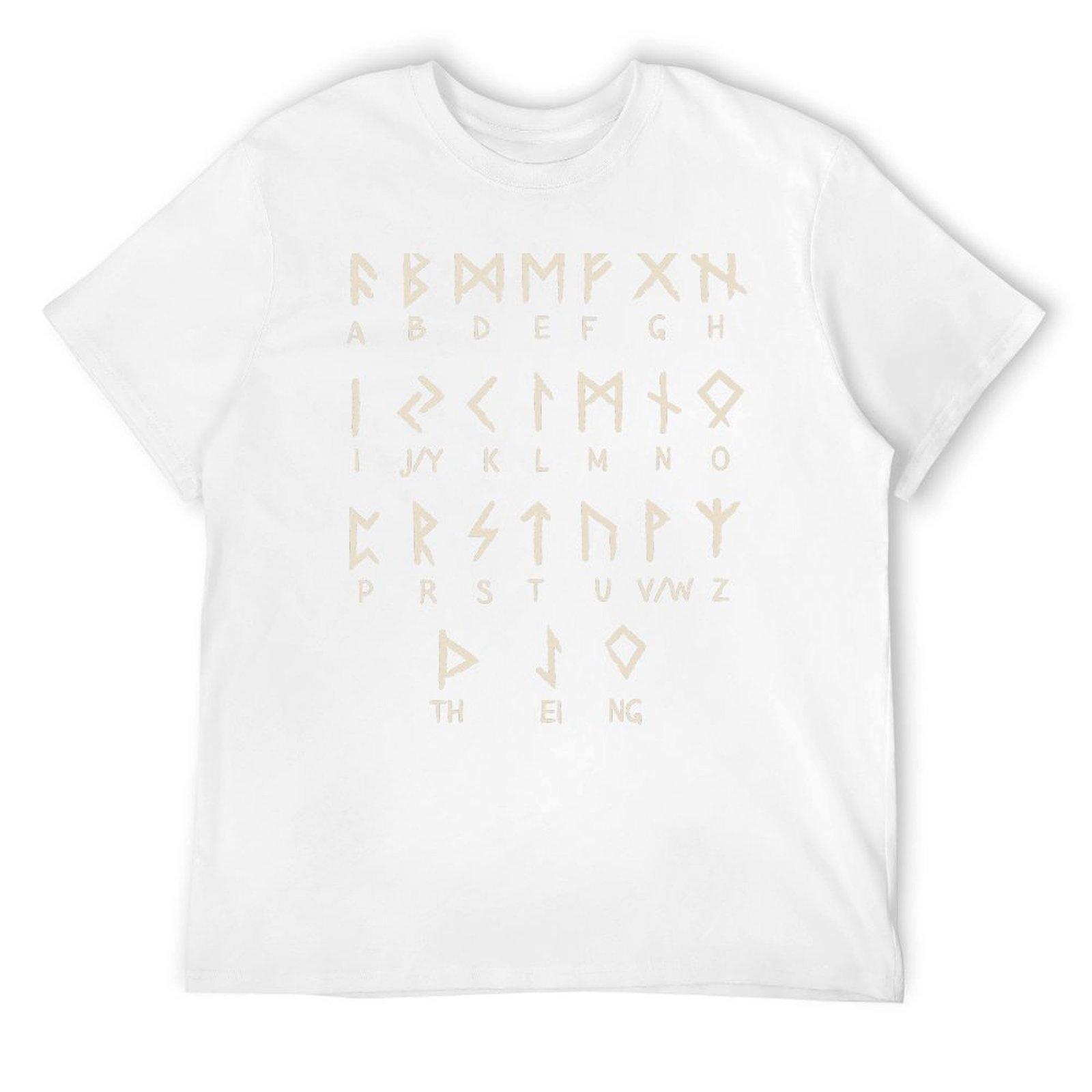 Рунический алфавит Старший Футарк Руны Футболка дешевые вещи футболка на заказ мужские белые футболки S