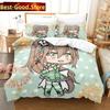 3D Anime Gacha Girl Povlečení s povlakem na polštář Potah na přikrývku Měkké Jednolůžko Dvojlůžko Queen Super King Velikost Domácí textil