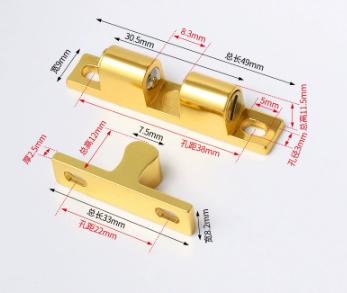 1set Double Spring Steel Ball Catch Latch Stainless Steel Magnetic Door Latch Furniture Door Closer Adjustable Catch Latches
