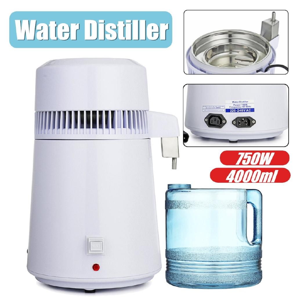 240V AU Plug 4L Distilled Pure Water Distiller Stainless Steel Internal Purifier Filter 750W