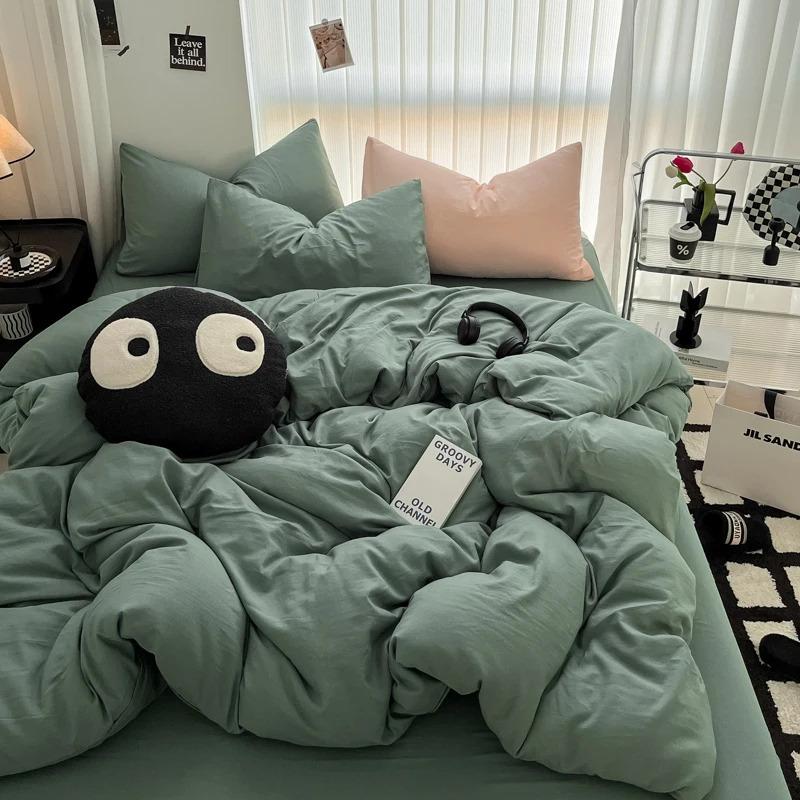 Pure Black Duvet Cover Microfiber Solid Color Bedding Set,3pcs Comforter Cover Home Bedroom Decor Quilt Cover with 2 Pillowcase