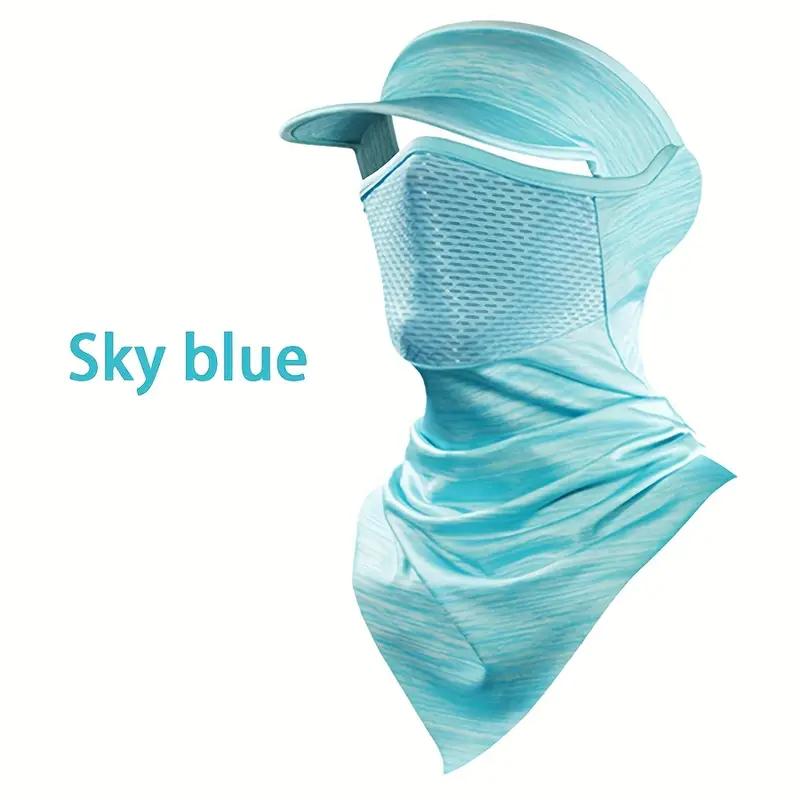 

Outdoor Sunscreen Fishing Suns Anti UA Protection Face Neck Flap Sun CapHeadband Sun Rain Hat Fishing Hiking Cap небо синє кольору