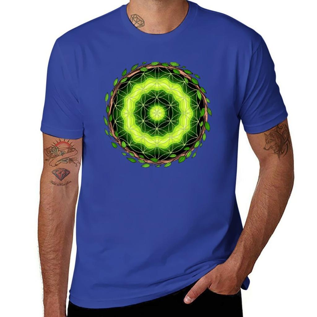 Ayahuasca Sacred Geometry T-Shirt Tops Plus Size Tops Vintage Mens Workout Shirts
