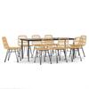 VidaXL 9-piece Garden Dining Set Woven Resin, Patio Set, Garden Bistro Set 3157879
