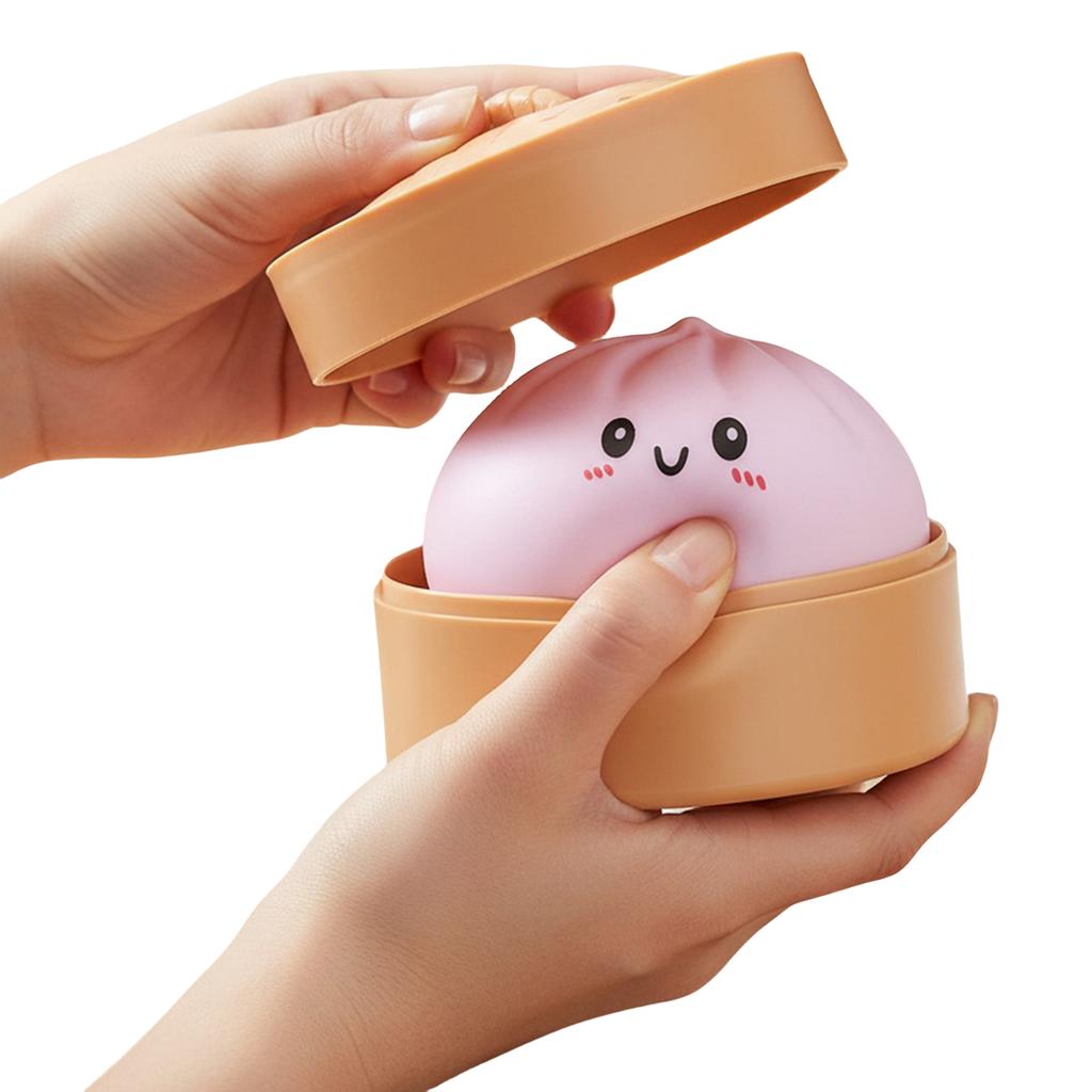 Dumpling Fidget Toy Bun with Food Steamer Stretchy Desk Toys Birthday Party Favors Gifts for Kids and Adults
