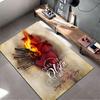 Burning Heart with Nails Design suitable as a non-slip mat for the living room or bedroom sofa