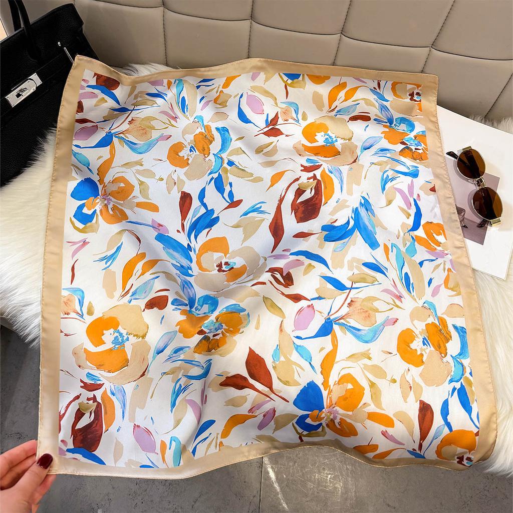 New retro small square scarf silk scarf women's headscarf spring and summer matching shirt professional decoration neck protection scarf small scarf