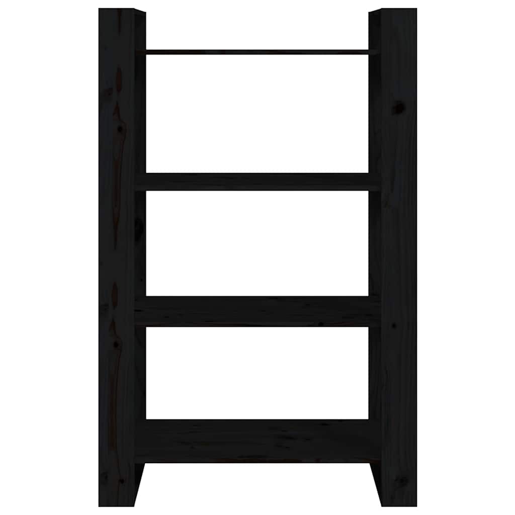 Vidaxl Bookshelf/Room Divider, Black, 80X35X125 Cm, Pine