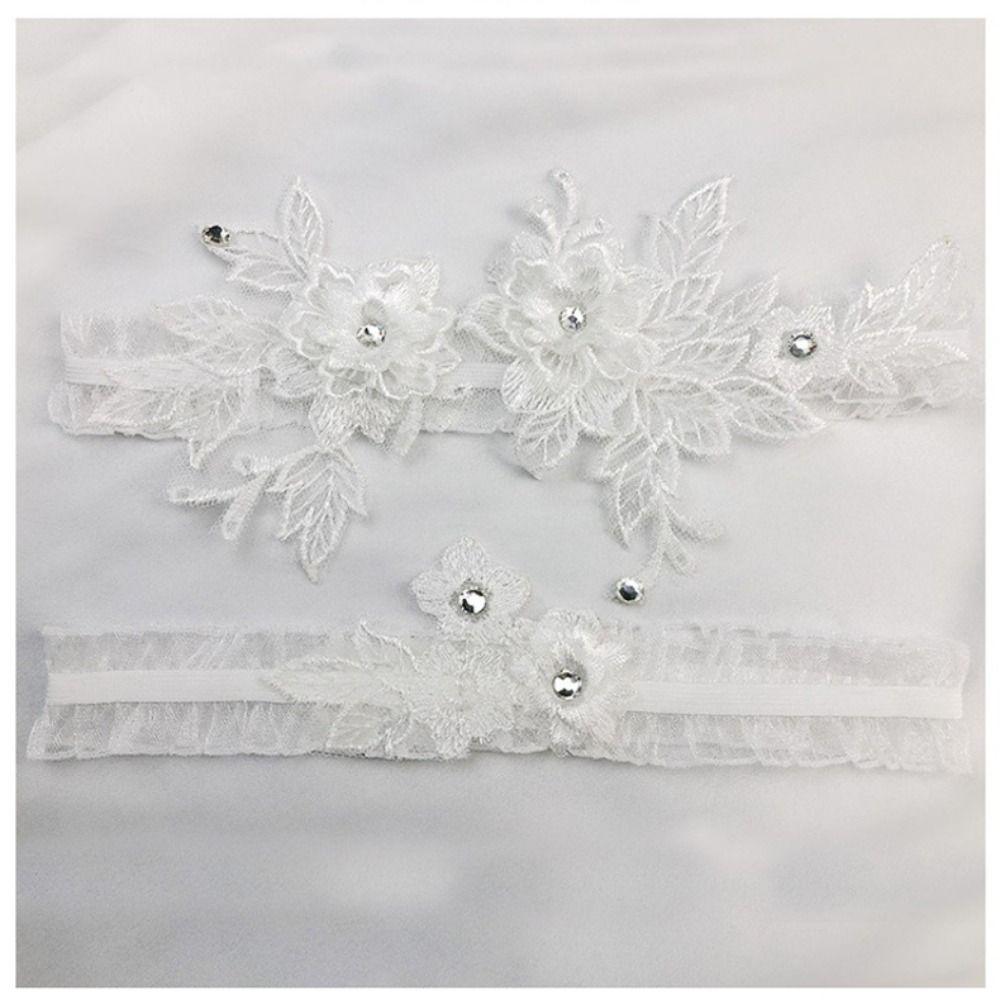 Wedding Lace Garter Ring Rhinestones Thigh Leg Belt Fashion Bride Thigh Garter  For Women