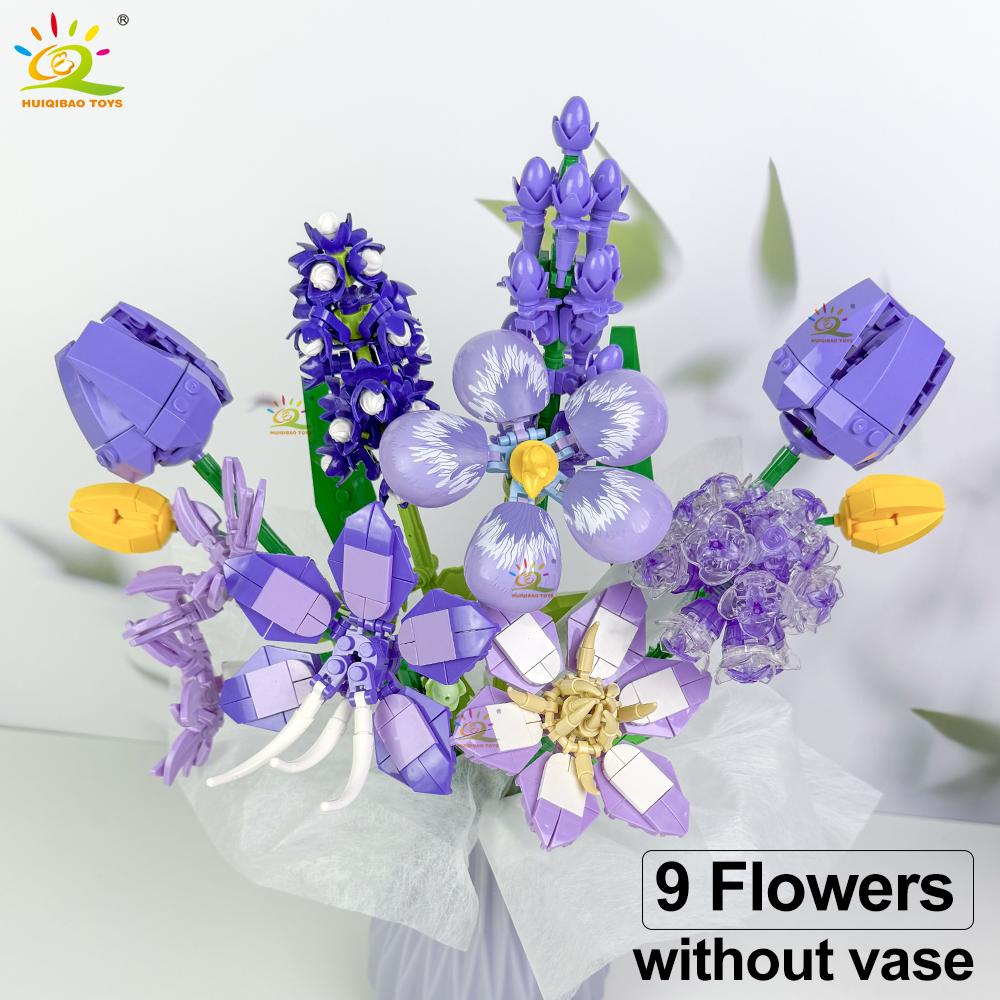 Non-Toxic Moc Flower Model Building Block Set Diy Eternal Bouquet Bricks Kit Toy For Children Home Desk Decoration Xmas Gift