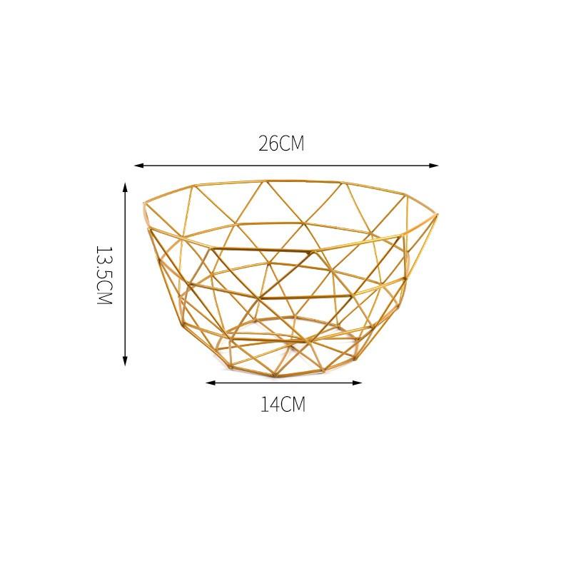 Fruit Bowl Washing Fruit Hollow Drain Basket Iron Fruit Basket Living Room Coffee Table Net Red Fruit Plate Snack Storage Basket
