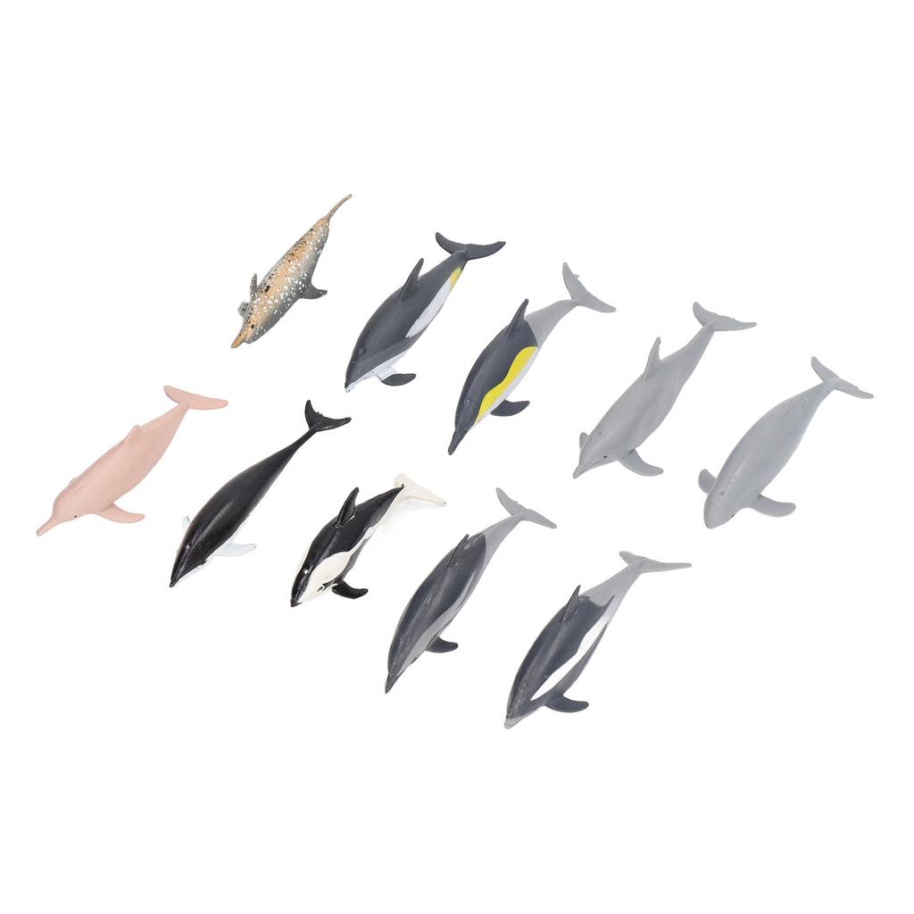 10Pcs Dolphin Model Toy Kids' Play Simulation Ocean Animals Figures Static Ornament