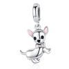 WOSTU 925 Silver Flamingo Bee Charms Ariel Balloon Coffee Girls Beads Dangle Fit DIY Original Bracelet Pendants Jewelry