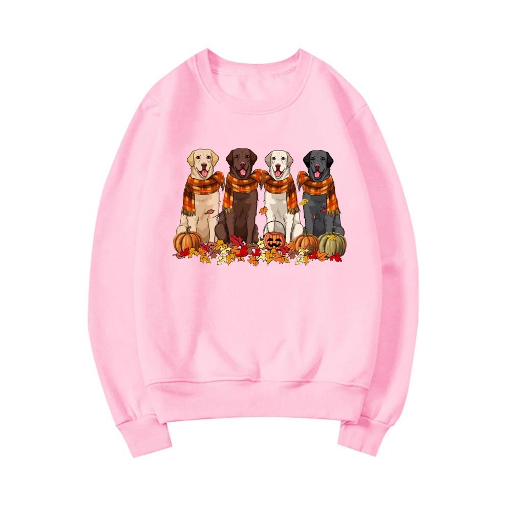 Labrador Retriever Thankgiving Dog Sweatshirt Fall Dog Hoodie Dog Lover Gift Women Crewneck Sweatshirt Thanksgiving Pumpkin Tops